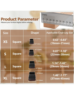 16 Protectores de Suelo BAIPOK para Patas de Sillas Cuadradas 2