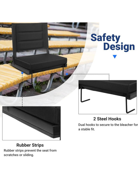 Asiento de Estadio Maeytau MY-StaSeat-BLK Plegable Negro Asiento de Estadio Maeytau MY-StaSeat-BLK Plegable Negro