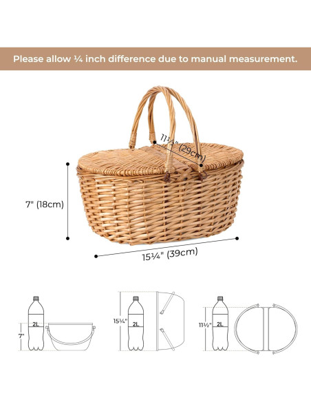 Cesta de Picnic GRANNY SAYS de Mimbre Aislada 40x30cm Cesta de Picnic GRANNY SAYS de Mimbre Aislada 40x30cm