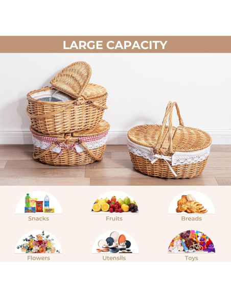 Cesta de Picnic GRANNY SAYS de Mimbre Aislada 40x30cm Cesta de Picnic GRANNY SAYS de Mimbre Aislada 40x30cm