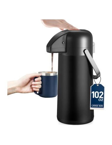 Jarra de café Airpot Gezoss 3L acero inoxidable negro