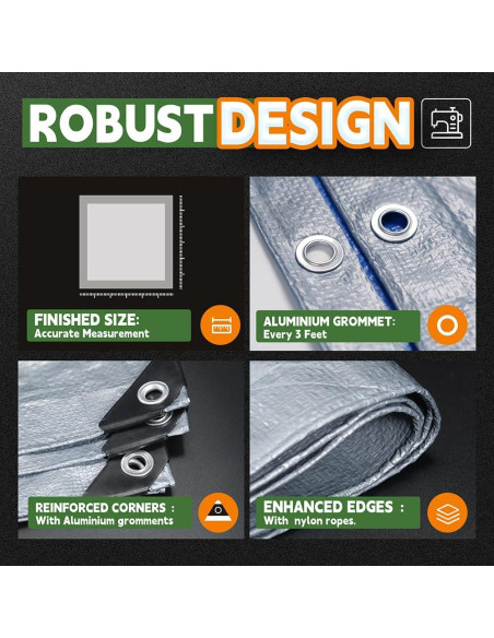Lona Impermeable RAINDEWAY 3x3m (Paquete de 2) 5.5 Mil Lona Impermeable RAINDEWAY 3x3m (Paquete de 2) 5.5 Mil