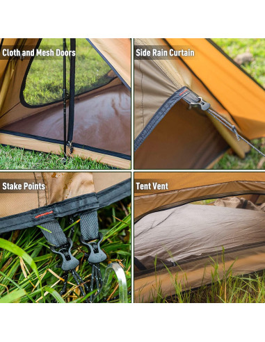 Tienda Caliente POMOLY STOVEHUT 70 3.0 para Camping 2 Personas