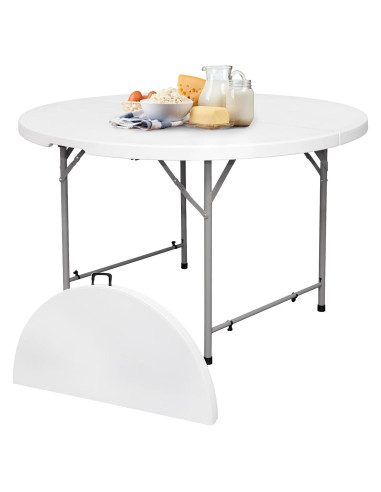 Mesa Plegable Redonda Byliable 122 cm Blanca para Eventos