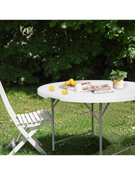 Mesa Plegable Redonda Byliable 122 cm Blanca para Eventos Mesa Plegable Redonda Byliable 122 cm Blanca para Eventos