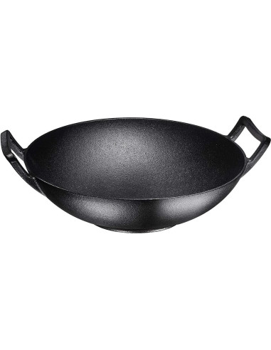 Wok de hierro fundido esmaltado Bruntmor 35.56 cm con tapa