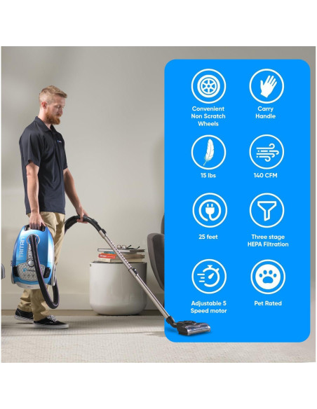 Aspiradora de Cilindro Prolux Tritan 1440W HEPA Azul Aspiradora de Cilindro Prolux Tritan 1440W HEPA Azul