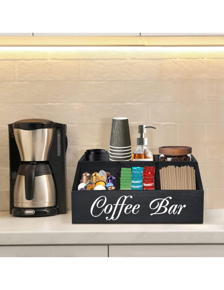 Organizador de Estación de Café ugiftt de Madera 21x32.5x13 cm Organizador de Estación de Café ugiftt de Madera 21x32.5x13 cm