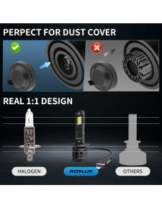 Bombillas de Luz de Niebla H1 ROYLUX 20000LM 6000K Paquete de 2 2