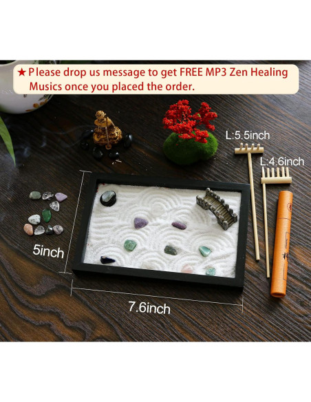 Kit Jardín Zen de Meditación JJJ Arts - Decoración Escritorio Kit Jardín Zen de Meditación JJJ Arts - Decoración Escritorio