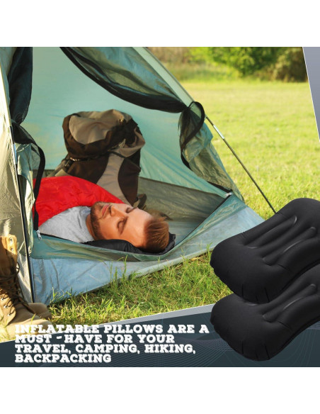 Almohadas Inflables de Camping Tatuo 3 Pcs Negras Portátiles Almohadas Inflables de Camping Tatuo 3 Pcs Negras Portátiles