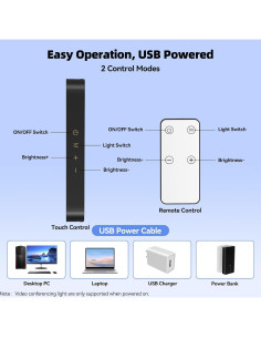 Iluminación para Videoconferencias Takerers F-663, Luz LED 3 Modos 2