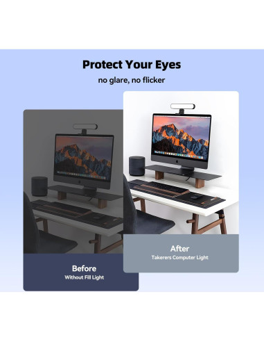 Iluminación para Videoconferencias Takerers F-663, Luz LED 3 Modos