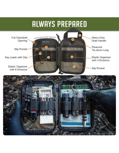 Organizador de bolsillo Maxpedition Mini EDC Negro 15x10 cm