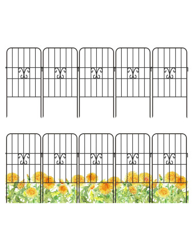 Cerca de Jardín ShopLaLa 10 Paneles Metal Negro 3.05m