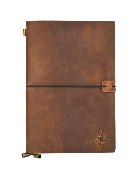 Cuaderno de Viaje A5 Wanderings de Cuero Genuino 22x15cm Cuaderno de Viaje A5 Wanderings de Cuero Genuino 22x15cm