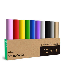 Vinilo Permanente Cricut Value Arcoíris 10 Rollos 30.5 cm x 1.5 m