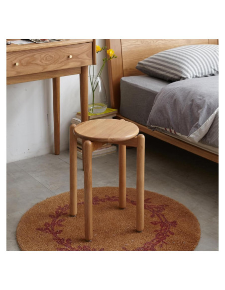 Taburete Apilable de Madera de Roble Vadisun 39.1 cm Natural Taburete Apilable de Madera de Roble Vadisun 39.1 cm Natural