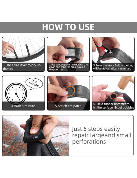 Kit de Reparación de Neumáticos KOAREL 24 Piezas para Bicicleta Kit de Reparación de Neumáticos KOAREL 24 Piezas para Bicicleta