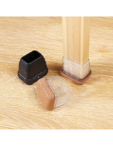 Tapas de patas de silla GAGUIUP 16PCS Silicona Rectangular 25-33mm Tapas de patas de silla GAGUIUP 16PCS Silicona Rectangular 25-33mm