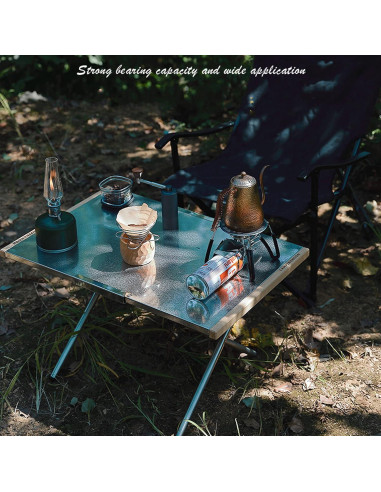 Mesa Lateral de Camping Plegable Acero Inoxidable T-380