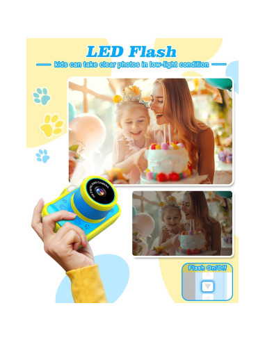 Cámara Digital para Niños Usteetic M9 48MP 3.5" Pantalla Azul