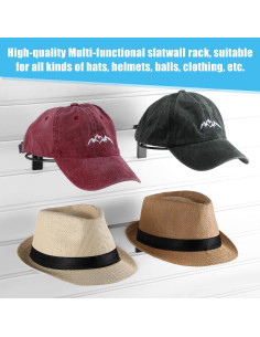 Soporte de Exhibición de Sombreros Kigley 6 Pcs Metal Negro 2