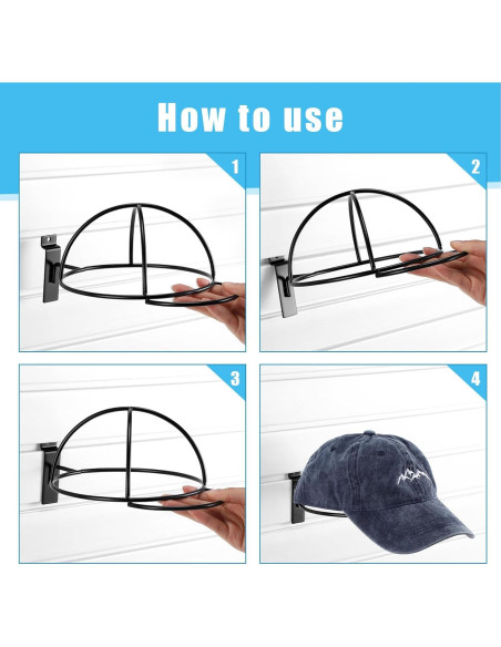 Soporte de Exhibición de Sombreros Kigley 6 Pcs Metal Negro Soporte de Exhibición de Sombreros Kigley 6 Pcs Metal Negro