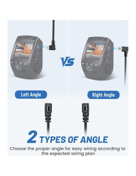 Cable de Alimentación Mini USB EWAY 4m Ángulo Izquierdo para Dashcam Cable de Alimentación Mini USB EWAY 4m Ángulo Izquierdo para Dashcam