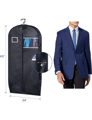 Saco de Traje Impermeable SLEEPING LAMB 109 cm Negro