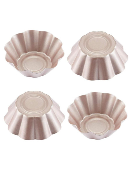 Molde para Pudding CHEFMADE 4Pcs 7.9cm Antiadherente Oro Molde para Pudding CHEFMADE 4Pcs 7.9cm Antiadherente Oro