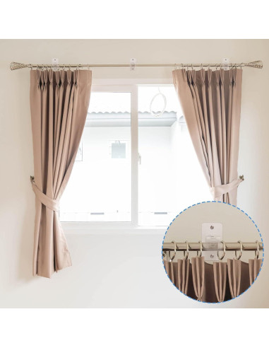 Soportes de Varilla de Cortina Yeahxing - 9 kg, Transparente, 2 Piezas