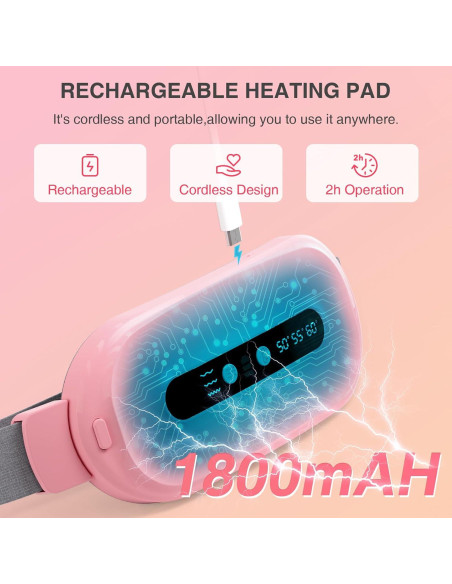 Almohadilla Calentadora Inalámbrica ERROWIN Rosa 3 Niveles Almohadilla Calentadora Inalámbrica ERROWIN Rosa 3 Niveles