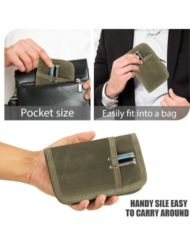 Cubierta de cuadernos Baizoy EDC Lona Encerada Verde Militar