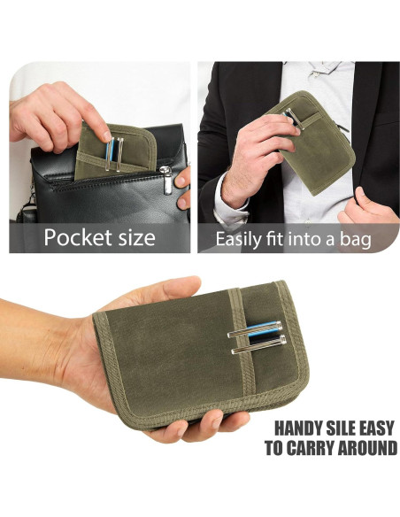 Cubierta de cuadernos Baizoy EDC Lona Encerada Verde Militar Cubierta de cuadernos Baizoy EDC Lona Encerada Verde Militar