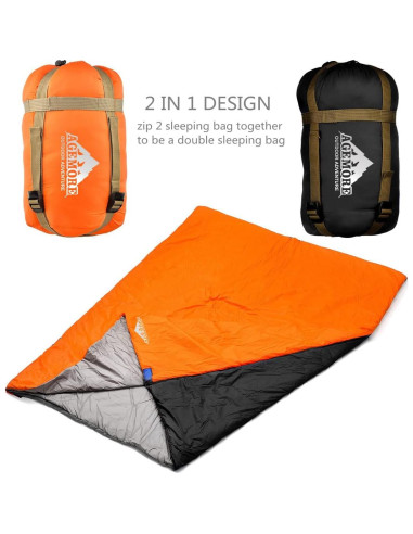 Saco de Dormir Ultraligero AGEMORE 190x75cm Impermeable