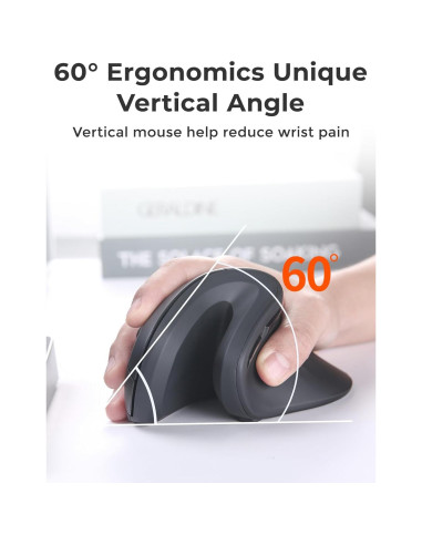 Ratón Vertical Inalámbrico Ergonómico DAREU LM109D 2.4GHz/BT
