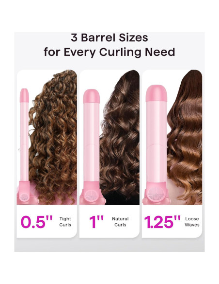 Rizador de Cabello Automático Wavytalk Curlmaker Pro Rosa 3 Barriles Rizador de Cabello Automático Wavytalk Curlmaker Pro Rosa 3 Barriles