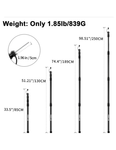Poste Telescópico KOMCLUB para Carpa 250.5 cm - Juego de 2 Poste Telescópico KOMCLUB para Carpa 250.5 cm - Juego de 2