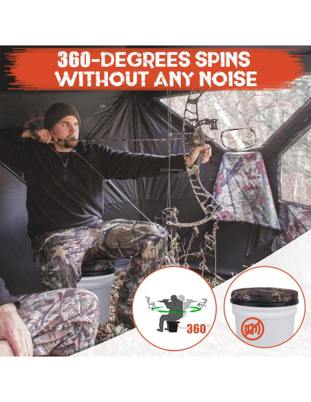 Asiento de Cubo Giratorio WarBull 5 Galones Camo Impermeable Asiento de Cubo Giratorio WarBull 5 Galones Camo Impermeable