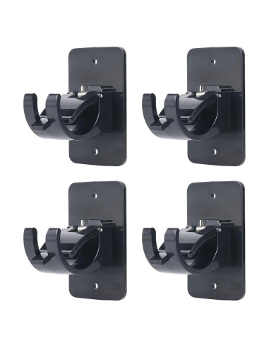 4 Clips Adhesivos para Varillas de Cortina SYJ - 40mm, Negro