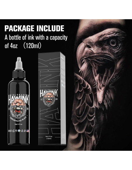 Tinta de Tatuaje Negra HAWINK 120ml - Pigmento Profesional Tinta de Tatuaje Negra HAWINK 120ml - Pigmento Profesional