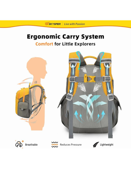 Mochila SKYSPER para Niños 10L Amarilla - Senderismo y Escuela Mochila SKYSPER para Niños 10L Amarilla - Senderismo y Escuela