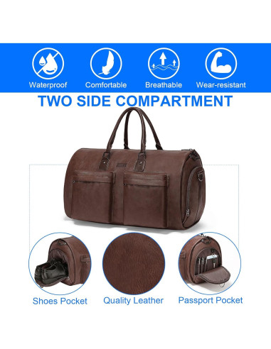 Bolsa de Ropa Duffle Modoker 45L Impermeable Marrón