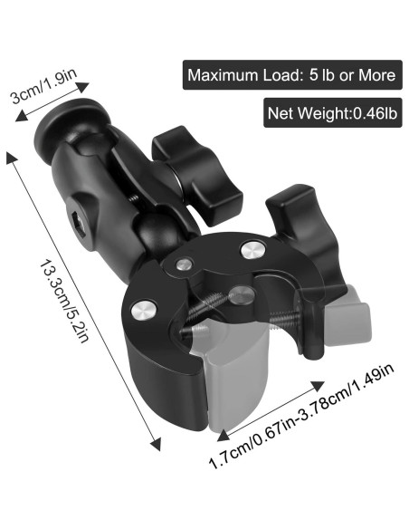 Soporte de Cámara Super Clamp Taisioner 1/4"-20 Ajustable Soporte de Cámara Super Clamp Taisioner 1/4"-20 Ajustable
