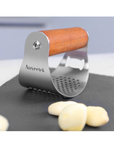 Prensa de Ajo Acero Inoxidable Auyeetek Ergonómica 108g