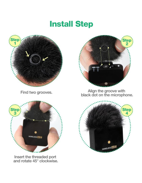 Filtro Pop Furry SUNMON para Micrófono Rode Wireless Go 2 - 2 Piezas Filtro Pop Furry SUNMON para Micrófono Rode Wireless Go 2 - 2 Piezas