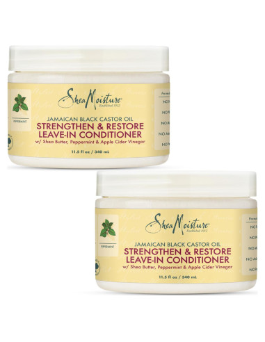 Acondicionador sin enjuague SheaMoisture 2x325ml con aceite de ricino