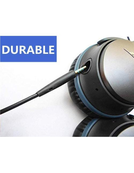Cable de Reemplazo con Micrófono para Auriculares Bose QC25 QC35 - 140cm Negro Cable de Reemplazo con Micrófono para Auriculares Bose QC25 QC35 - 140cm Negro