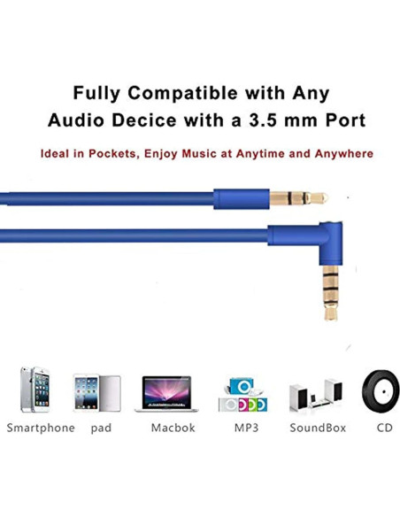Cable de Audio 3.5mm Xivip con Micrófono y Control Remoto 1.4m Azul Cable de Audio 3.5mm Xivip con Micrófono y Control Remoto 1.4m Azul